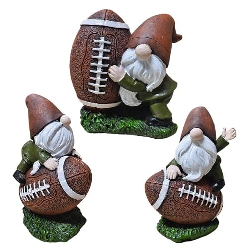 jamgeery Football Gnome - Resin Football Gnome Sports Statue - Gnome Garden Figurines Outdoor Football Player Gnomes Sculpture for Yard Lawn Porch Patio Decor