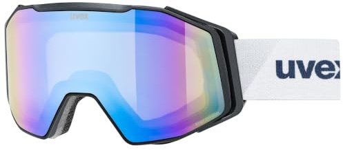 Uvex Gravity Fm - Ski Goggles For Adults - Filter Category 2 - Contrast Enhancing - Black Matt Dl/Blue-Green - One Size