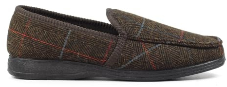 Lazy Dogz Mens Eisenhower II Brown Full Slip-on Slipper