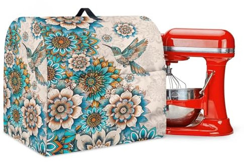 LACIYISON Boho Mandala Kolibri Print Mixer Abdeckung, Stand Mixer Abdeckung Kompatibel mit 6-8 Quarts Kitchenaid Mixer, Stand Mixer Staubschutz für Kitchenaid, Sunbeam, Cuisinart, Hamilton Mixer, L