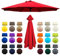 6.6Ft Toldo De Mercado, 8 Varillas Funda de tela de repuesto para sombrilla, Cubierta de toldo de repuesto, Fácil De Instalar, para Jardín, Patio, Terraza, Playa, Piscina, Reclinable(Red)