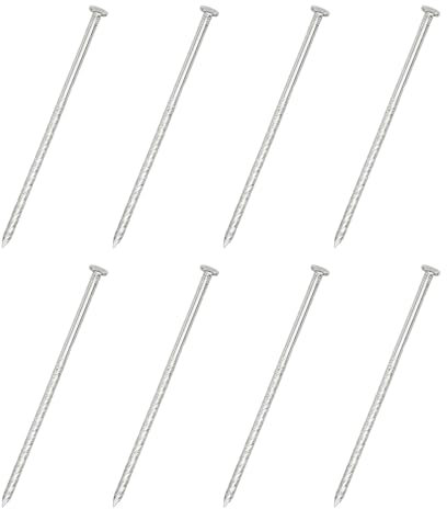 sourcing map 8Pcs Fence Deck Nails, 6 Inch 304 Stainless Steel Spiral Deck Nail Spiral Shank Spikes for House Floor Repairing Wall Woodworking, Silver
