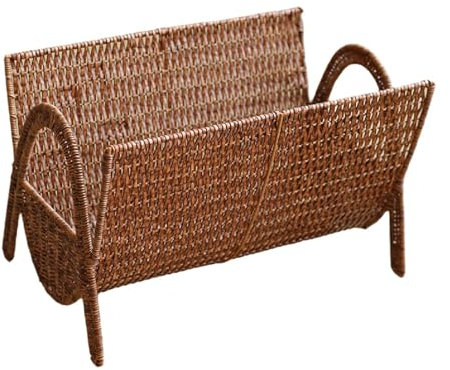 KESOTO Panier de Rangement Tissé pour Serviettes de Salon, Porte-revues En Imitation Rotin