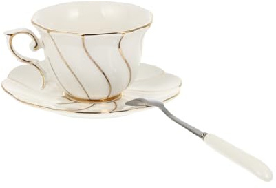 BUTIFULSIC Kaffeebecher Weißes Feines Porzellan Keramik Großer Kapazität mit Kaffee Satz Elegantes Glatter Oberfläche mit Glatten Kanten für Tee Zuhause