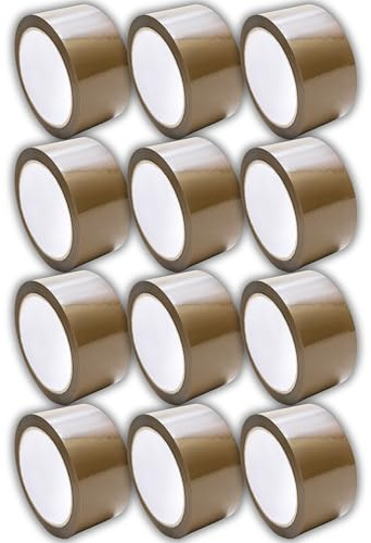 MichaelNoll Paketklebeband, Paketband, Klebeband, Packband für Lager, Versand, Transport und Verpacken von Paketen, Braun, 66 m x 48 mm (12, Braun)