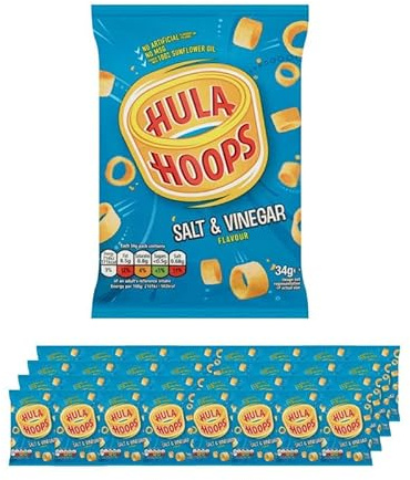 Hula Hoops Salt & Vinegar Crisps Multipack, 32 x 34 g