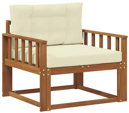 vidaXL Outdoor Mittelsofa Massivholz Akazie Natur, Akazienholz Mittelsofa, Langlebige Lounge für den Außenbereich, Modernes Terrassensitzmöbel, Stylische Garten-Couch, Wetterfeste Möbel