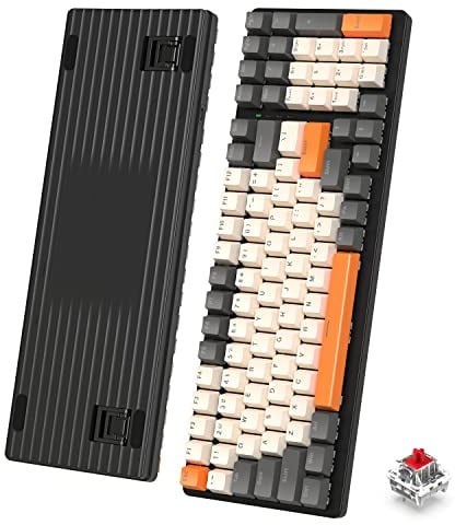 ZIYOU LANG K3 Wired 100% Mechanical Gaming Keyboard, Red Switch Dark Gray | LED Rainbow Backlit, 100 Keys with Numeric Keypad, Linear Switches, Anti-Ghosting Computer Keyboard, Metal Panel, for Mac/Win