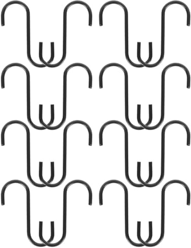 KHBUAB 16pcs Heavy Duty Metal S Hooks for Planters and Plant Bags Iron S-Shaped Outdoor Hanging Hooks with Multifunctional Design for Garden and Patio