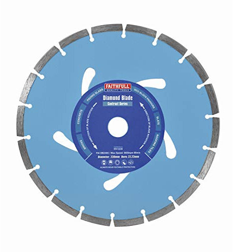 Faithfull FAIDB230C Paving Slab, Concrete, Brick and Roofing Tiles, General Purpose Diamond Cutting Blade 230mm (9 Inch)
