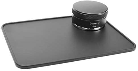 Tampermatte - Tamping Station - Schwarz - 20cm x 15cm - Tamping Matte aus rutschfestem Silikon - Barista Zubehör by [JoeFrex] (Klein)