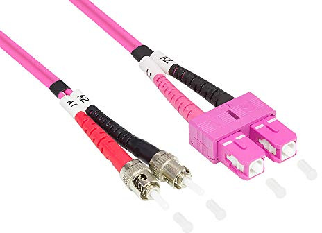 Kabelmeister® Patchkabel LWL Duplex OM4 (Multimode, 50/125) SC/ST, 0,5m