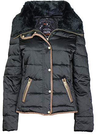 Sublevel Damen Jacke doppelter Kragen, Gr. 38 (Herstellergröße: M), Blau (Dark Blue 19400)