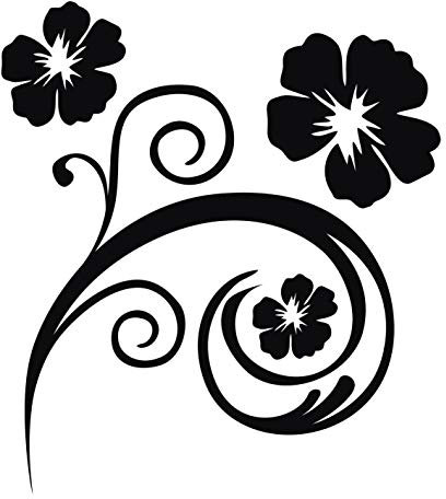 kleb-Drauf® | 1 Blumenranke | Schwarz - matt | Autoaufkleber Autosticker Decal Aufkleber Sticker | Auto Car Motorrad Fahrrad Roller Bike | Deko Tuning Stickerbomb Styling Wrapping