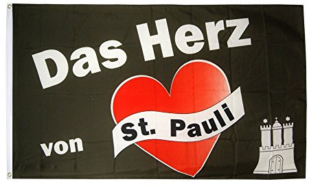 Flaggenfritze Fahne/Flagge St. Pauli - Das Herz von St. Pauli + gratis Sticker