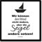 ARTLAND Bild mit Rahmen Kunstdruck gerahmt 55x55 cm Wandbild Wohnzimmer Design Bilder mit Sprüchen Motivation Segeln Kunst Schwarz Weiß T9LG