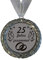 Larius Group Medaille Orden 25 Jahre zusammen BZW Wunschtext Silberhochzeit Jubilar Namenstag (mit Halsband)