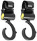 OcioDual 2X Ganchos Cochecito Carro Proposito Percha para Bebe Bolsas de Pañales Negro