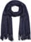 styleBREAKER Unisex Langer Schal einfarbig mit Fransen, Winter Stola Warm Unifarben, Weiches Tuch Viskose 01017104, Farbe:Dunkelblau