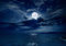 wandmotiv24 Fototapete Nächtlichter Himmel Vollmond Meer Sterne, M 250 x 175 cm - 5 Teile, Wanddeko, Wandbild, Wandtapete, M4866