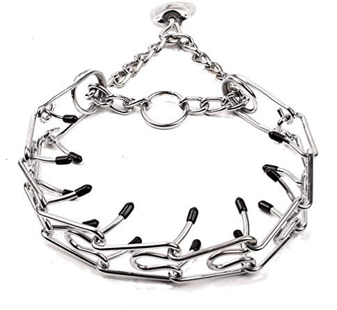 Collar de Entrenamiento con Punta de Perro con Puntas de Goma Pit Bull Pastor alemán Collar de pellizco de Metal Suministros para Mascotas