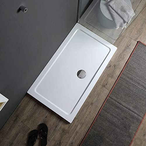 Kiamami Valentina Plato DE Ducha Rectangular 120X80 EN ACRÍLICO Y ABS Blanco