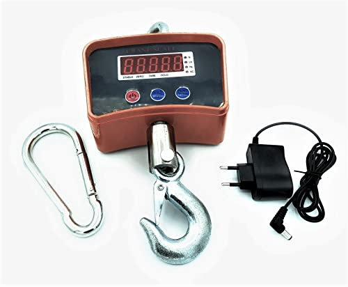 SLS SHOP BILANCIA ELETTRONICA INDUSTRIALE 500 KG DISPLAY LED GANCIO GRU IN ACCIAIO INOX