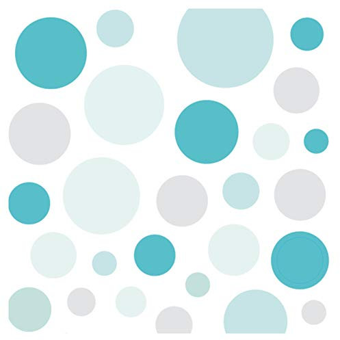 Little Deco Wandsticker 86 Punkte Kinderzimmer Junge Mädchen Kreise | türkis grau Mint | viele Farben Wandtattoo Klebepunkte Wandaufkleber Dots bunt DL390
