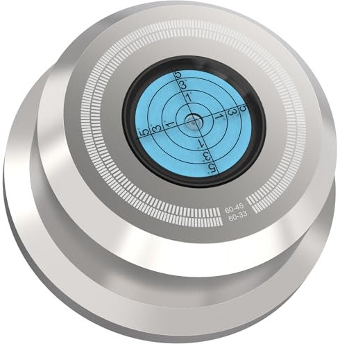 Monosaudio Schallplatte Gewicht 320G 60Hz Silber Vinyl Schallplatte Disc Stabilisator Plattenspieler Level Aluminium Vinyl Klemme Phono Gewicht LP Schallplatte Puck für Phonograph Plattenspieler