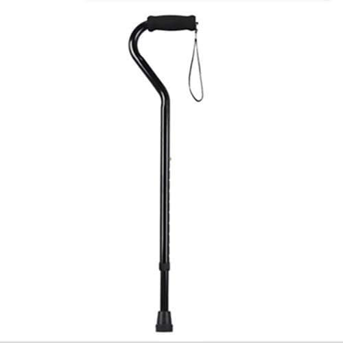 Verstellbare Gehstock Spazierstock mit Weichschaum-Offset- Handgriff und Offset Griff Schlupfaluminiumlegierung Spazierstock Spazierstock(Farbe: Schwarz) (Color : Black)