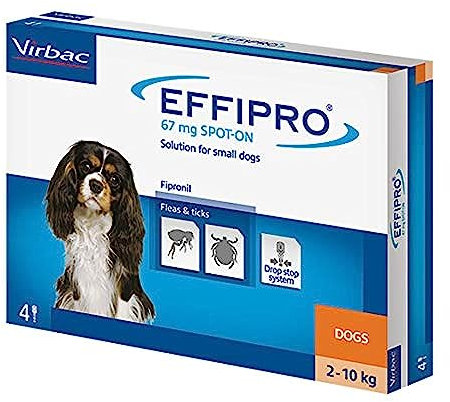 Effipro Flea & Tick Spot-On for Small Dogs 2-10kg | Fast-Acting | 4 Pipettes| Vet-Strength Formula | Easy to Apply | Kills Fleas & Ticks