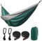 Yumcute Hängematte, Ultraleichte Reise Outdoor Camping Hammock 260 x 140cm, Leicht und Langlebig, Tragfähigkeit bis zu 300 kg mit Tragetasche für Campingreisen im Freien (Dunkelgrün Grau)