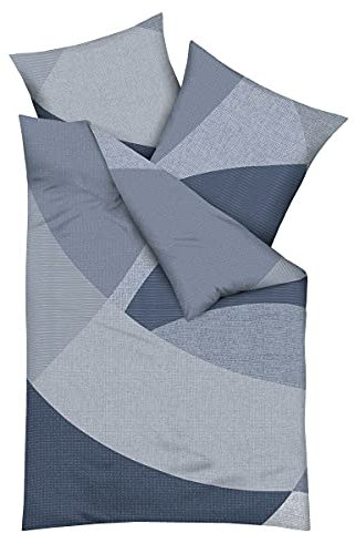 Traumschlaf Moderne Biber Bettwäsche Vista aus 100% Baumwolle mit Reißverschluss - perfekt für den Winter 155x220 cm + 80x80 cm, Taube