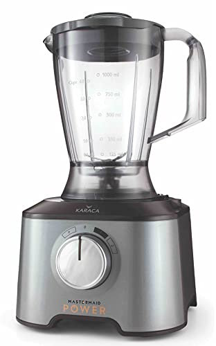 Karaca Mastermaid Power Multifunktionales 10 in 1 - Galaxy Grau - Lebensmittelzubereitungs Set 2000w - Funktionen des Hackens, Mixens, Mahlens, Reibens, Schneidens