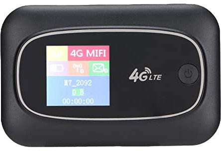 4G LTE WiFi Router, Portable Mini Travel Wireless Pocket VPN Router, LED Display Screen, with SIM Card Slot, For Android for Windows XP 7 8.1 10 for OS X, for Linux (black)