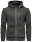 VANVENE Mens Hoodie Sweatshirt Jackets Lightweight Long Sleeve Zipped Hoodie Jumper Top Sweaters New-Grey M
