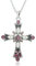 Collier Croix pour Femmes Cadeau Religieux Bijoux Crucifix Infini Pendentif Cristal pour Filles Longueur 18 pouces avec Chaîne Ajustable (rose violet)