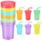 UMKY Kids Plastic Drinking Tumbler Cups with Lids & Straw Travel Trip Childrens Plastic Cups Toddler School Nursery