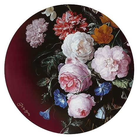 Goebel Artis Orbis Wanduhr Blumen in Vase – Porzellan Uhr nach Jan Davidsz De Heem, große Design Wanduhr 41 cm, kunstvolle Wohnraumdeko