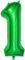 Dark Green 1 Balloons, 40 Inch Large Foil Balloons Number 1 Green, Self Inflating Helium Balloon Number 1 for Boys Girls 1st Birthday Party Jungle Football Party Decorations Supplies (Dark Green#1)