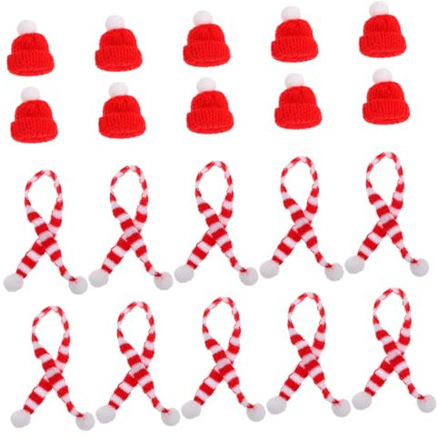 NOLITOY Weihnachtskunst Wickelt Spielzeug Wein Schmuck Halter Größe Hut Schal Abdeckungen Herstellung Strick Dekoration Kostüm Schals Hund Pflanzen Dekorationen Schmuck Schal Wolle