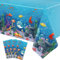 4 Stück Unter dem Meer Tischdecken Ozean Wellen Unterwasser-Tischdecke Ozean Tiere Tischtuch Ozean Tier Sommer Strand Pool Geburtstag Party Supplies 51 x 86 Zoll