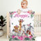 Personalisierte Babydecke mit Namen Kinderdecke Namensdecke Tier Elefant Panda Individuelle Baby Decke für Geburtstag, Geschenke