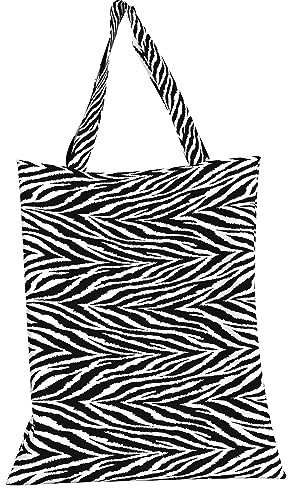 PETTI Artigiani Italiani - Sac Shopper Femme, Sac fourre-tout, sac à provisions réutilisable, sac de plage, sac Shopper tissu, nœud rose, 100% fabriqué en Italie, Zebra, Borsa Shopper - 38x48 cm,