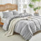 Tokokimo Set Copripiumino Matrimoniale 240x220cm, Copripiumino Matrimoniale 3 Pezzi in Microfibra Con Motivo a Bohémien, Comprendente 1 Copripiumino 240x220 + 2 Federe 50x80, Grigio