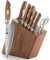 XINZUO 8 Pezzi Set Portacoltelli da Cucina AUS-10 Acciaio Damasco, Professionale Set di Coltello da Chef -Manico in Legno di Noce Nero -con Blocco Coltelli Forbici da Cucina e Acciaini Affilatori