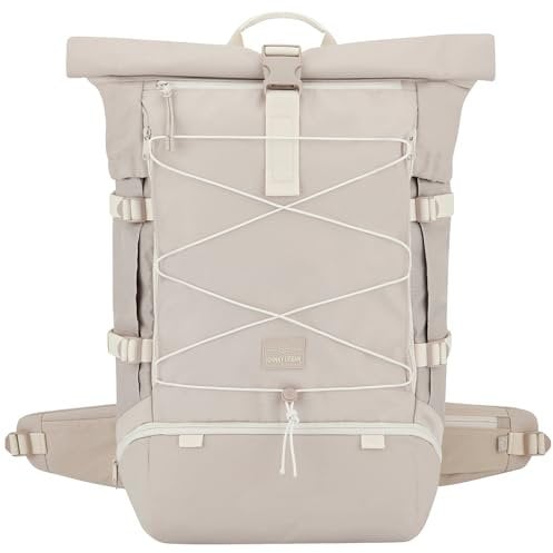 Johnny Urban Reiserucksack Damen & Herren Sand - Allen Travel XL - 48L Rolltop Rucksack Groß - Idealer Backpack für Reisen Ausflüge Trips - Wasserabweisend