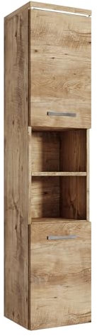 Badplaats B.V. Badezimmer Schrank Paso 160cm Eiche Kastanie – Regal Schrank Hochschrank Schrank Möbel Badschrank