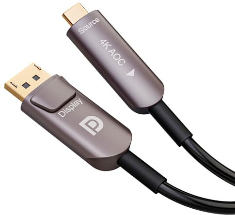 CHENLENIC USB C to Displayport 4K Fiber Optic Cable USB 3.1 Type C to Displayport Cable, Thunderbolt 3/4 Kompatibel, für MacBook Pro/Air (A0109-AOC-10M)