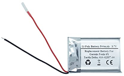 Batteria di ricambio 3,7 V 500 mAh per Garmin Fenix 6X, 010-02357-00, Tactix Delta, numero articolo: 361-00126-00